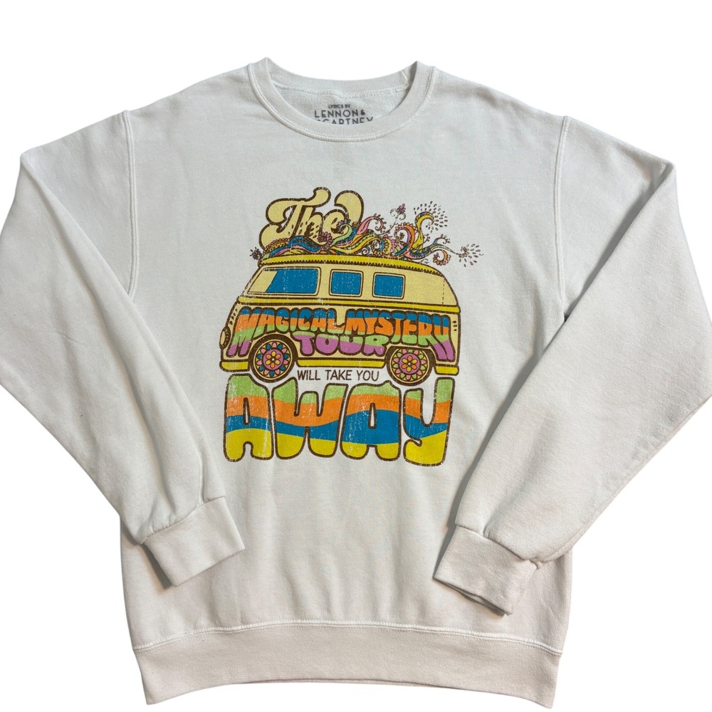 The Beatles Magical Mystery Tour Graphic Sweatshirt Men Goodie Two Sleeves S